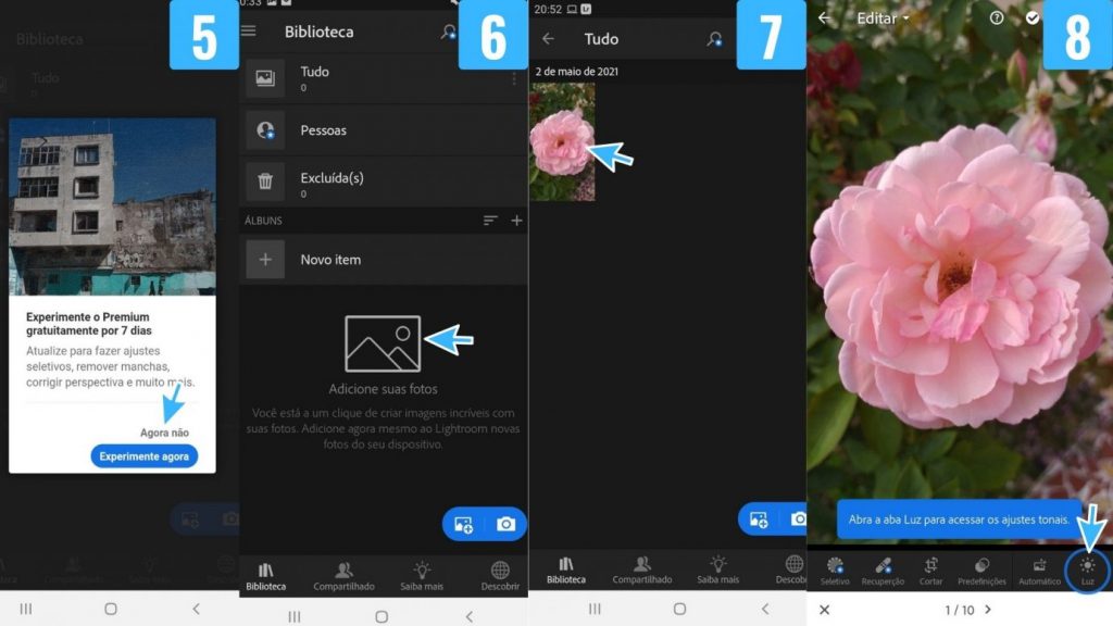 Como usar o editor de fotos profissional Lightroom no celular 2 Como usar o editor de fotos profissional Lightroom no celular 2