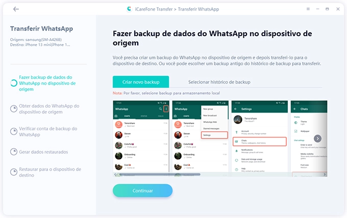 Como transferir o WhatsApp para outro celular? 2 iCareFone Transfer 2