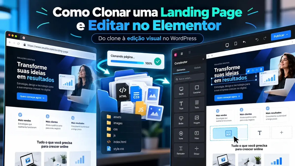 Leia mais sobre o artigo Como Clonar uma Landing Page e Editar no Elementor em 2026