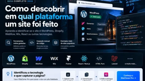 Leia mais sobre o artigo Como Descobrir em Qual Plataforma um Site Foi Feito em 2026